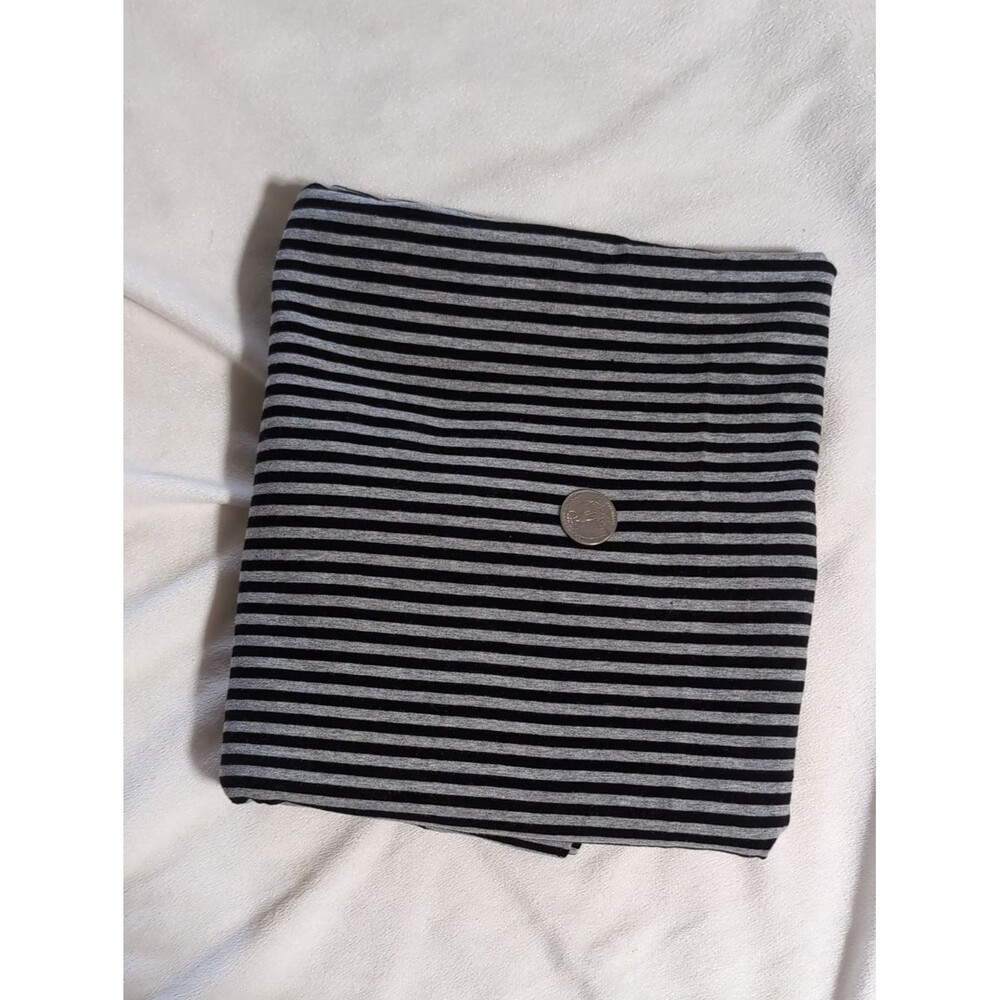 Cotton Jersey Stretch Fabric Heather Gray Black Stripes 30"